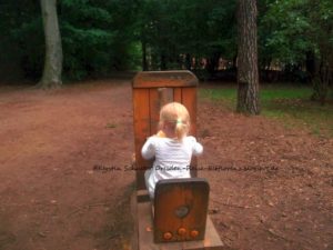 Waldpark Spielplatz Dresdner Ortsteil Kleinzschachwitz Holzeisenbahn und Holzspielgeräte Dresdner Spielplatz