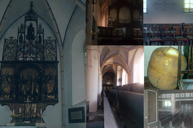 Marienkirche Dohna mit Schnitzaltar, Sandsteintaufbecken, Orgel