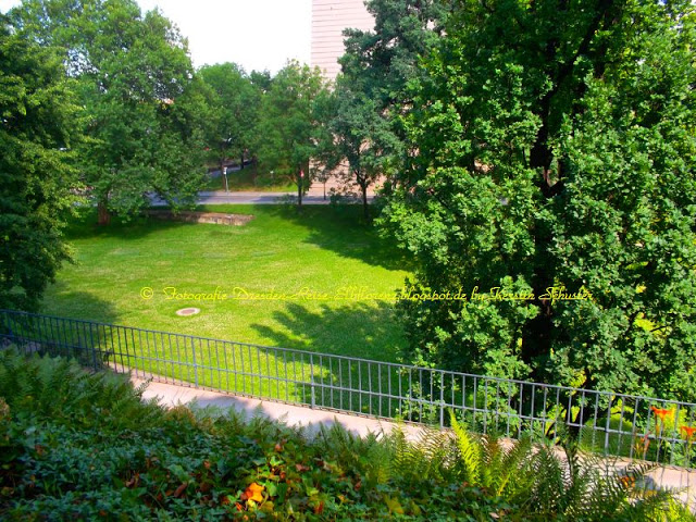 Blick auf die Reste der alten Stadtmauer Dresden Aussicht Brühlsche Terrasse