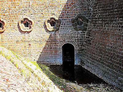 Wassergraben Festung Dresden Gewölbe unter der Brühlschen Terrasse